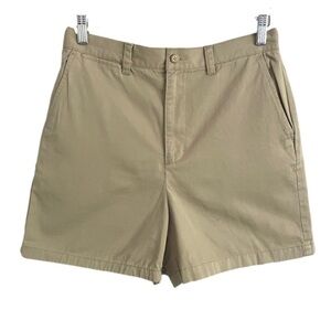 Vintage Khaki Beige High-rise Cotton Twill 4.5" Safari Shorts - Medium